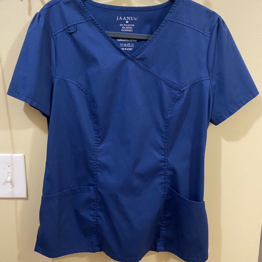 Jaanuu Navy Blue Scrub Top